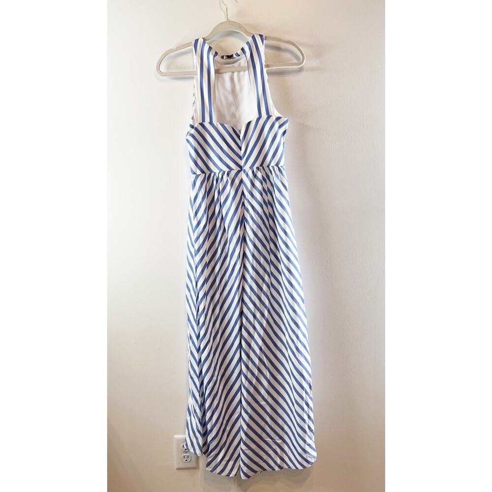 Tuckernuck Striped High Neck Sleeveless Portofino Midi Dress Blue White 4 - Picture 4 of 6